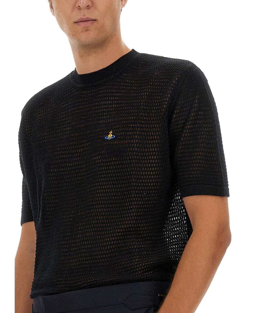 VIVIENNE WESTWOOD Черная хлопковая футболка, фото 4