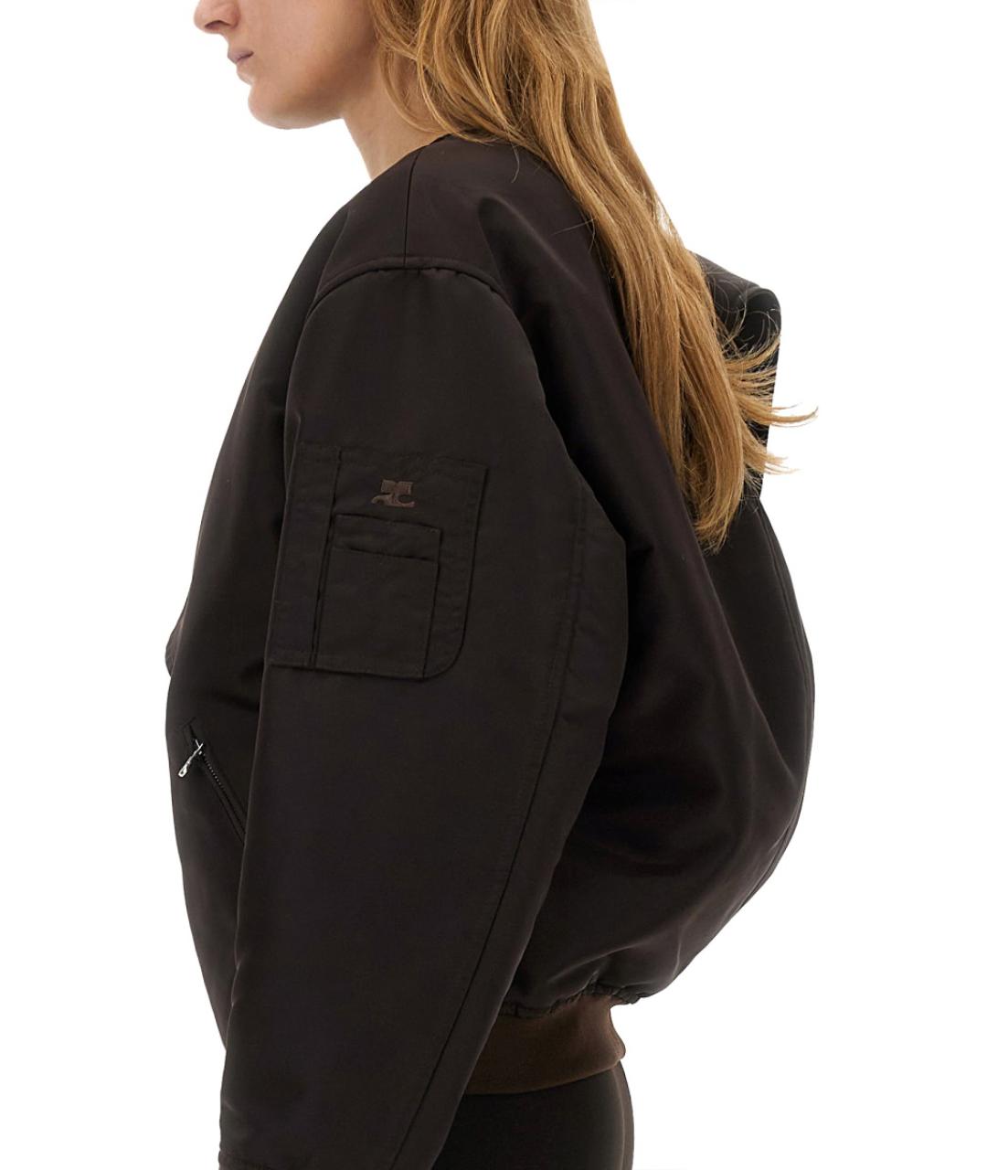 COURREGES Коричневая полиамидовая куртка, фото 4