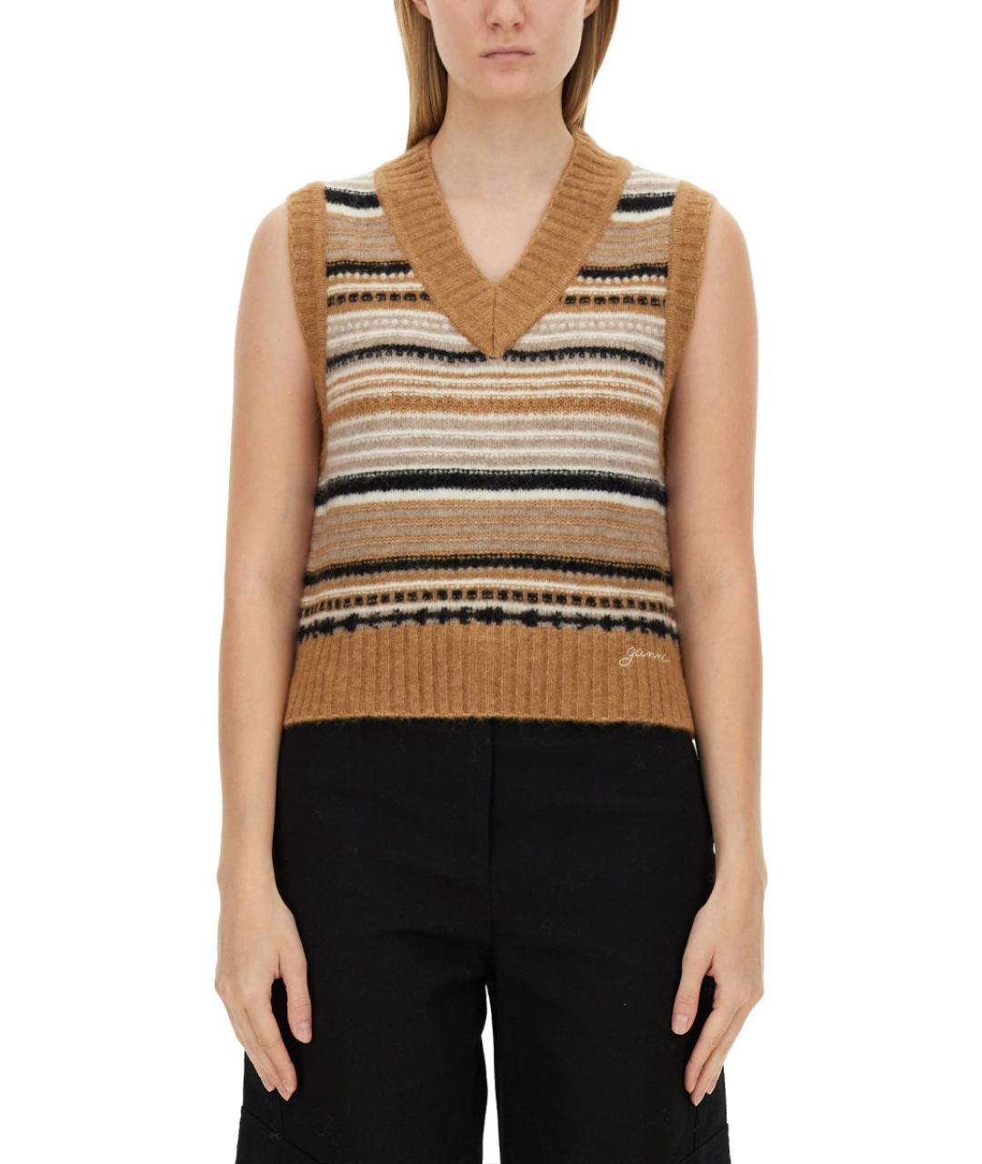 GANNI Мульти шерстяной жилет, фото 2