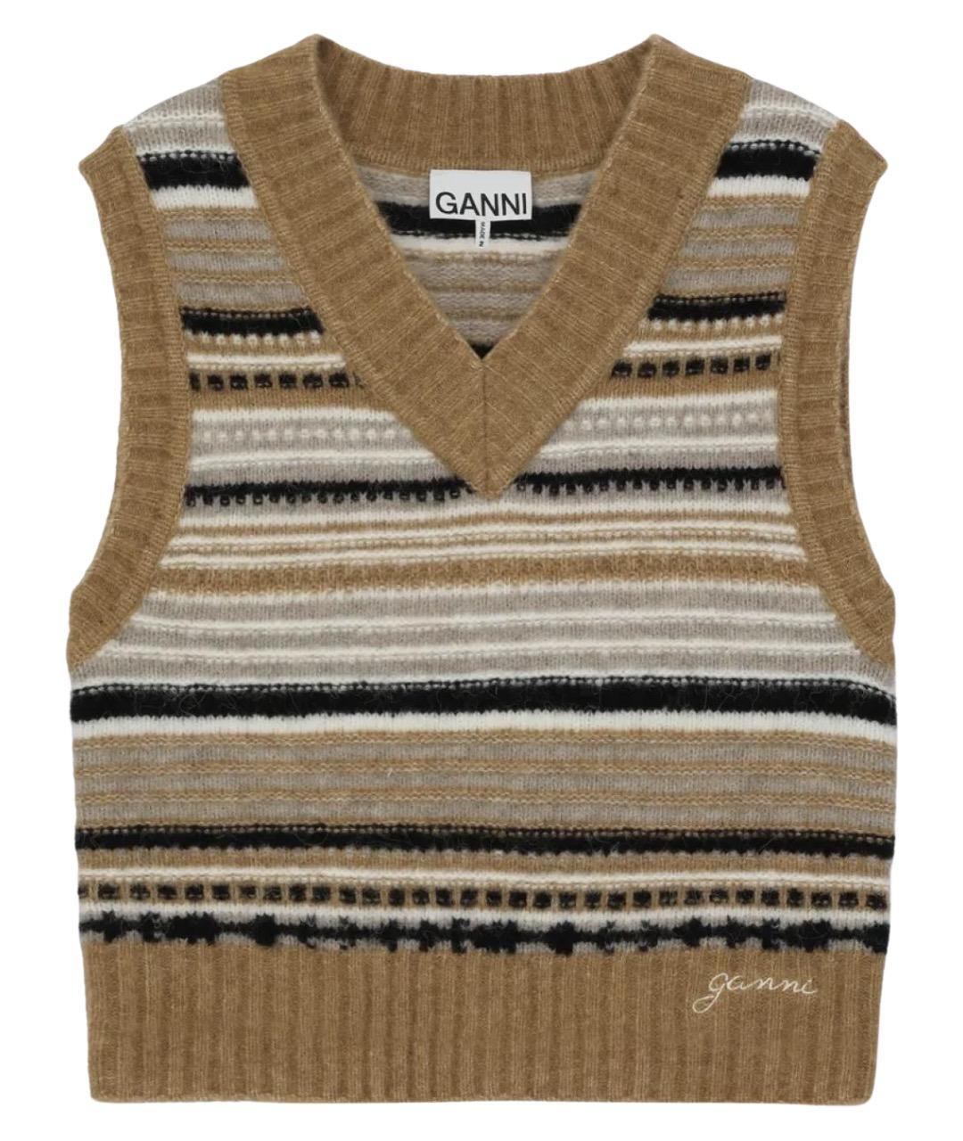 GANNI Мульти шерстяной жилет, фото 1