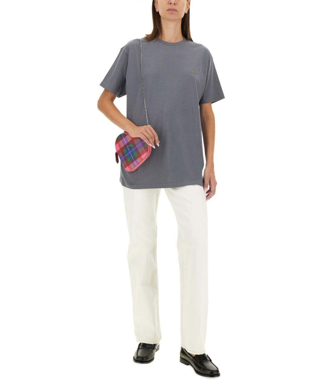 VIVIENNE WESTWOOD Серая хлопковая футболка, фото 3