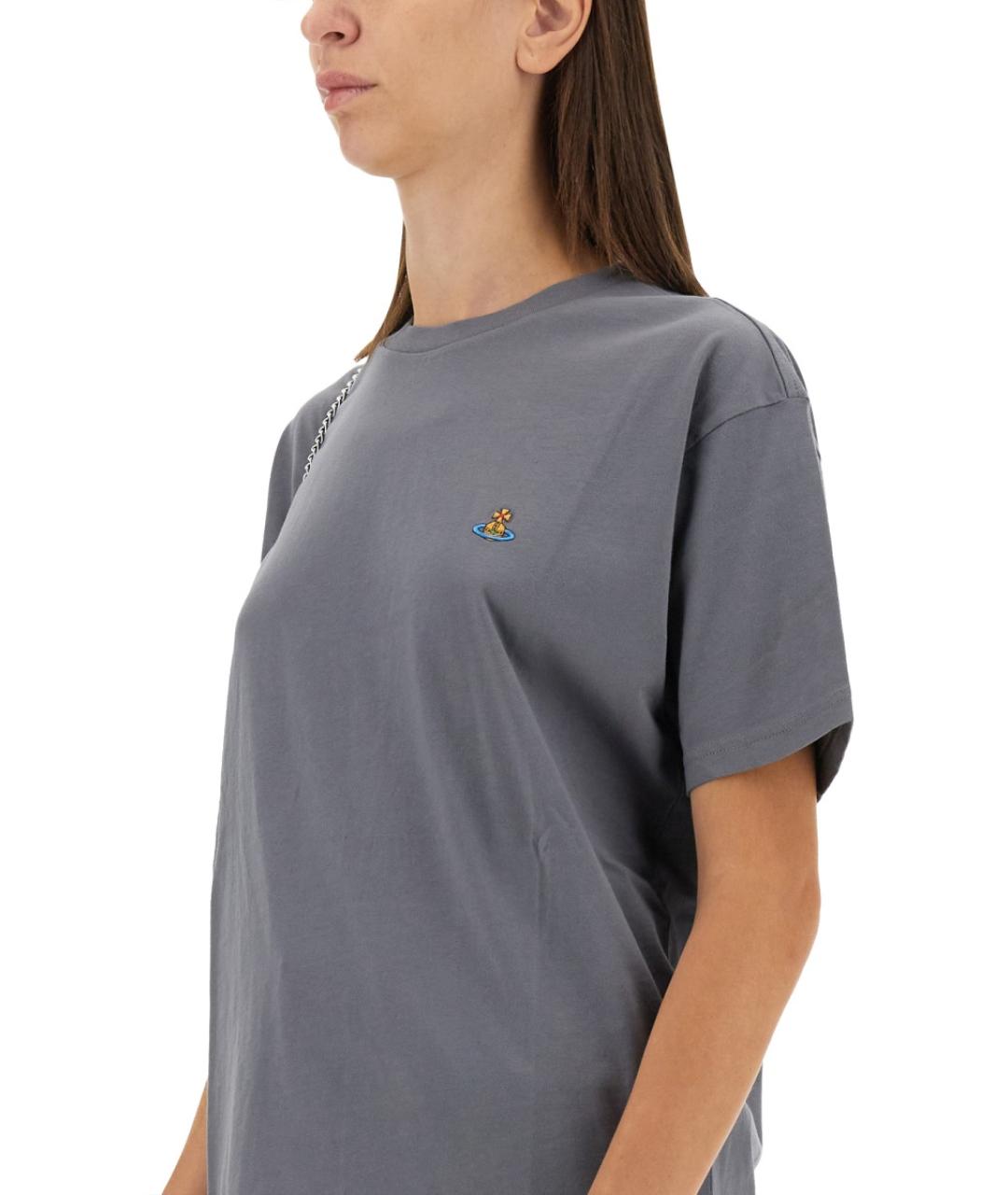 VIVIENNE WESTWOOD Серая хлопковая футболка, фото 7