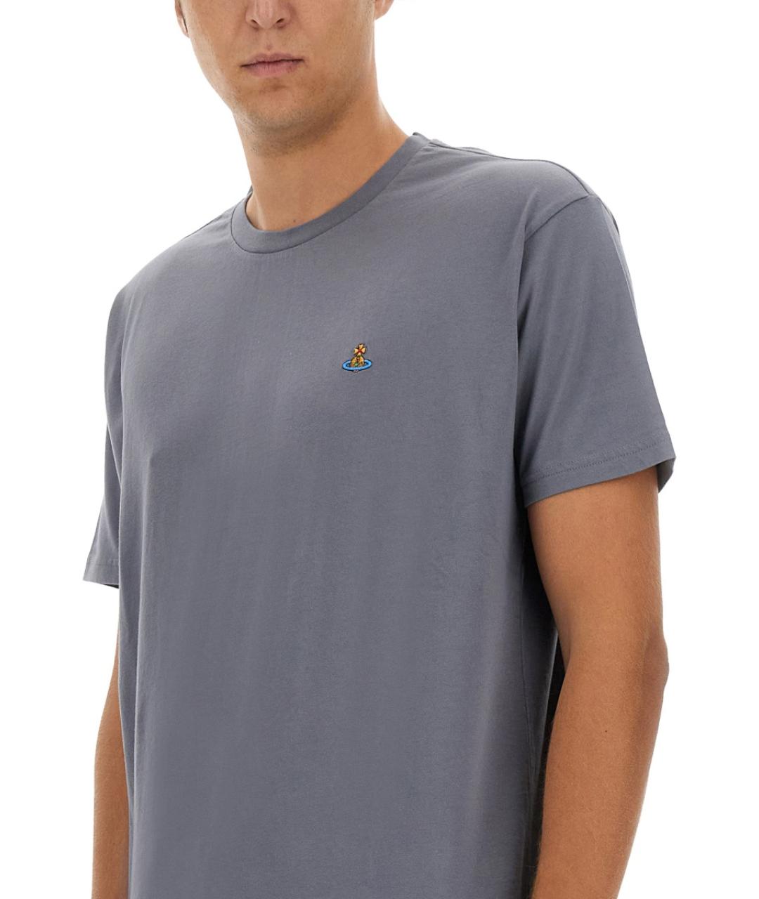 VIVIENNE WESTWOOD Серая хлопковая футболка, фото 6