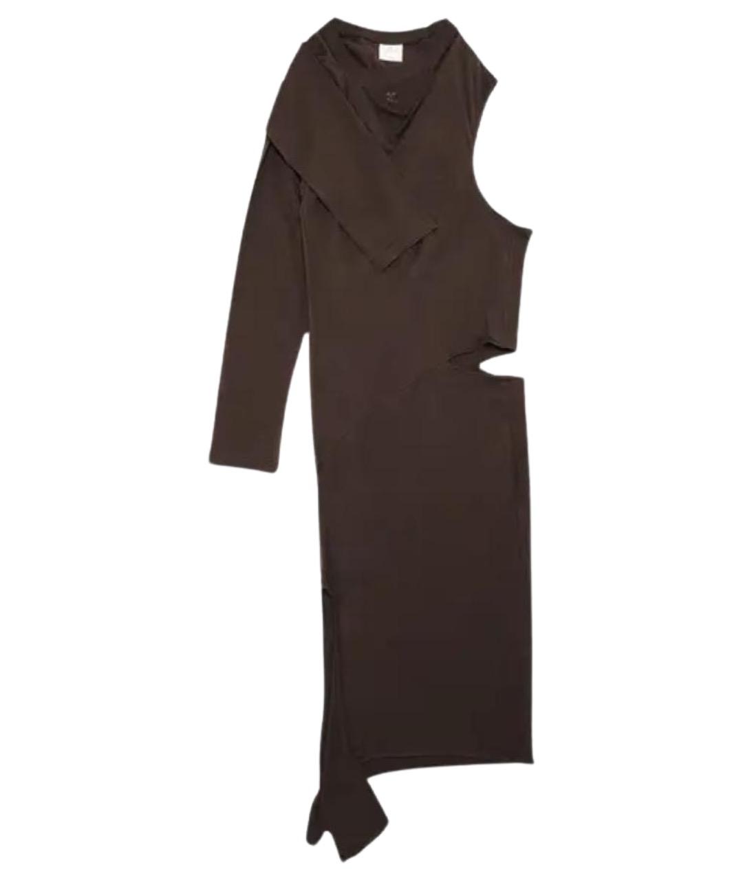 COURREGES Коричневое хлопковое коктейльное платье, фото 1