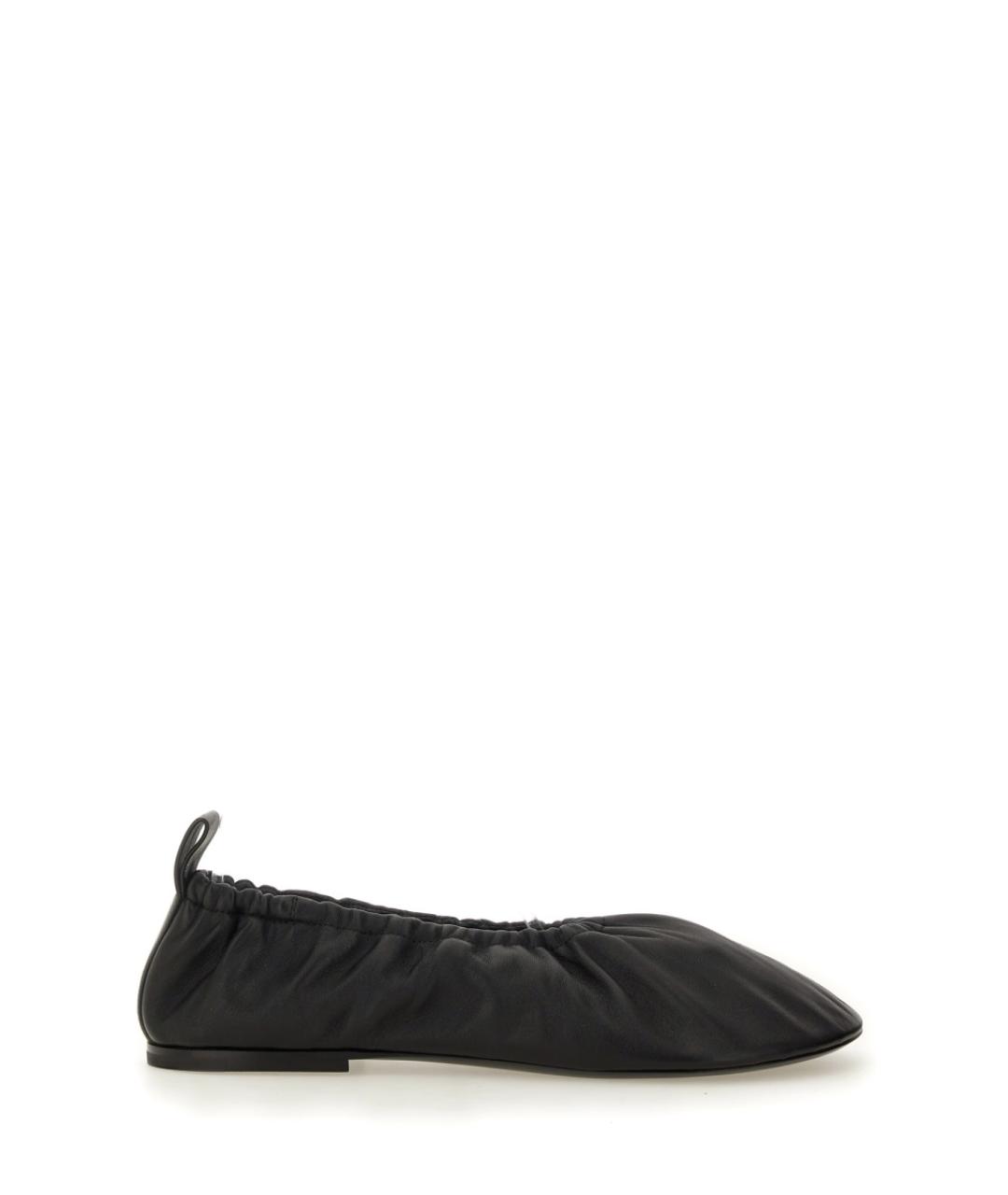 JIL SANDER Черные кожаные балетки, фото 1