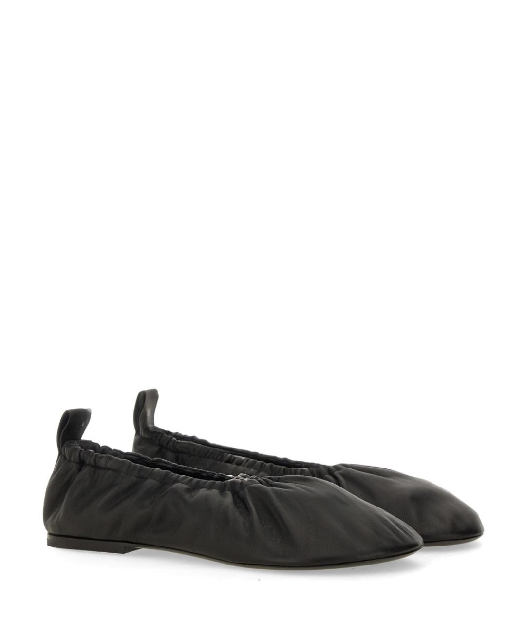 JIL SANDER Черные кожаные балетки, фото 3