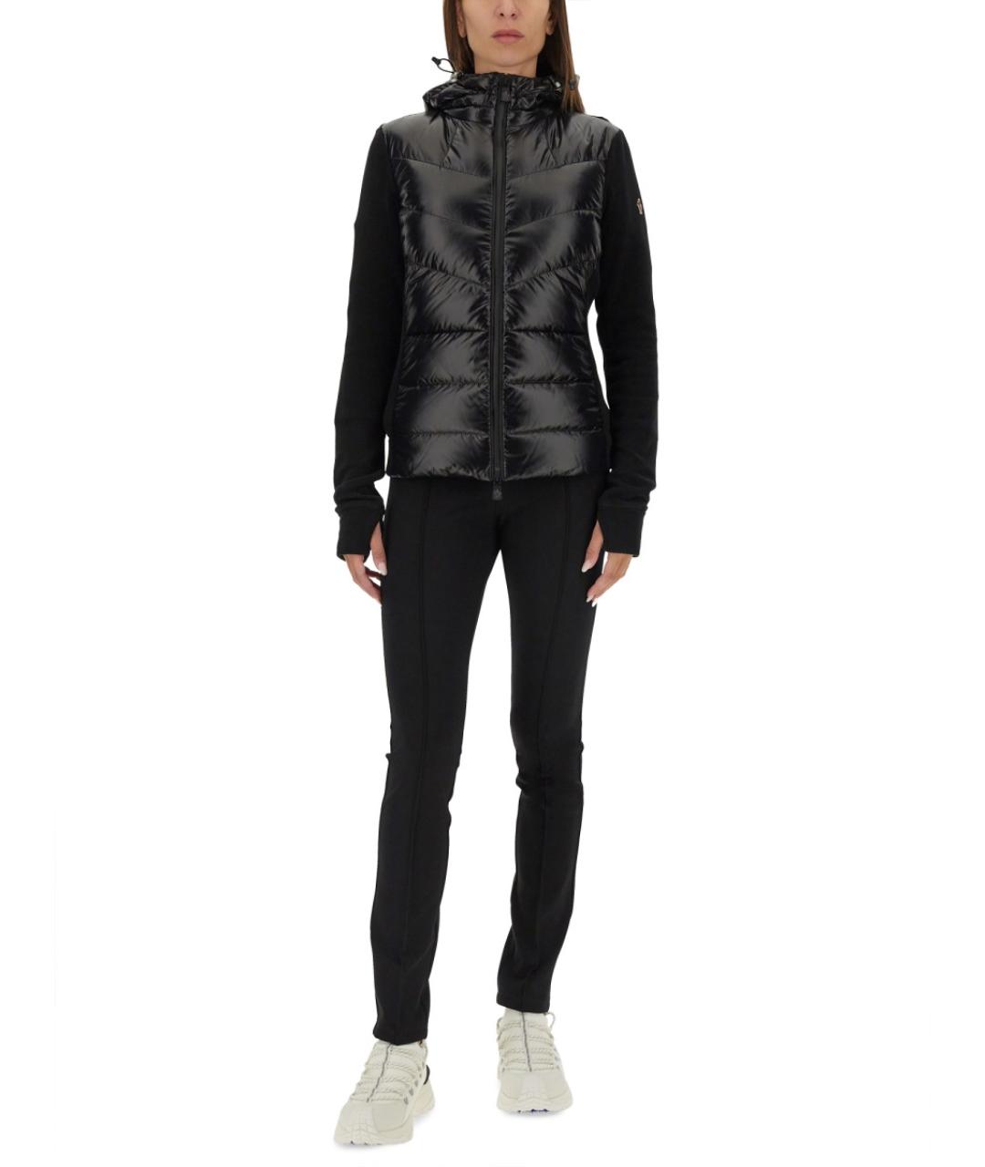 MONCLER Черные полиамидовые прямые брюки, фото 3