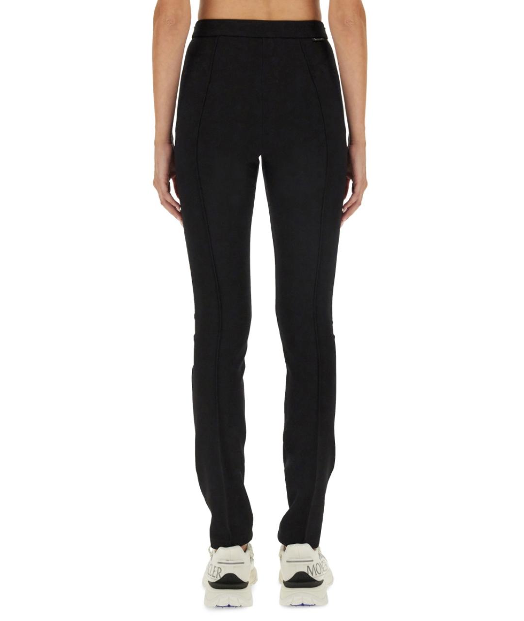 MONCLER Черные полиамидовые прямые брюки, фото 4