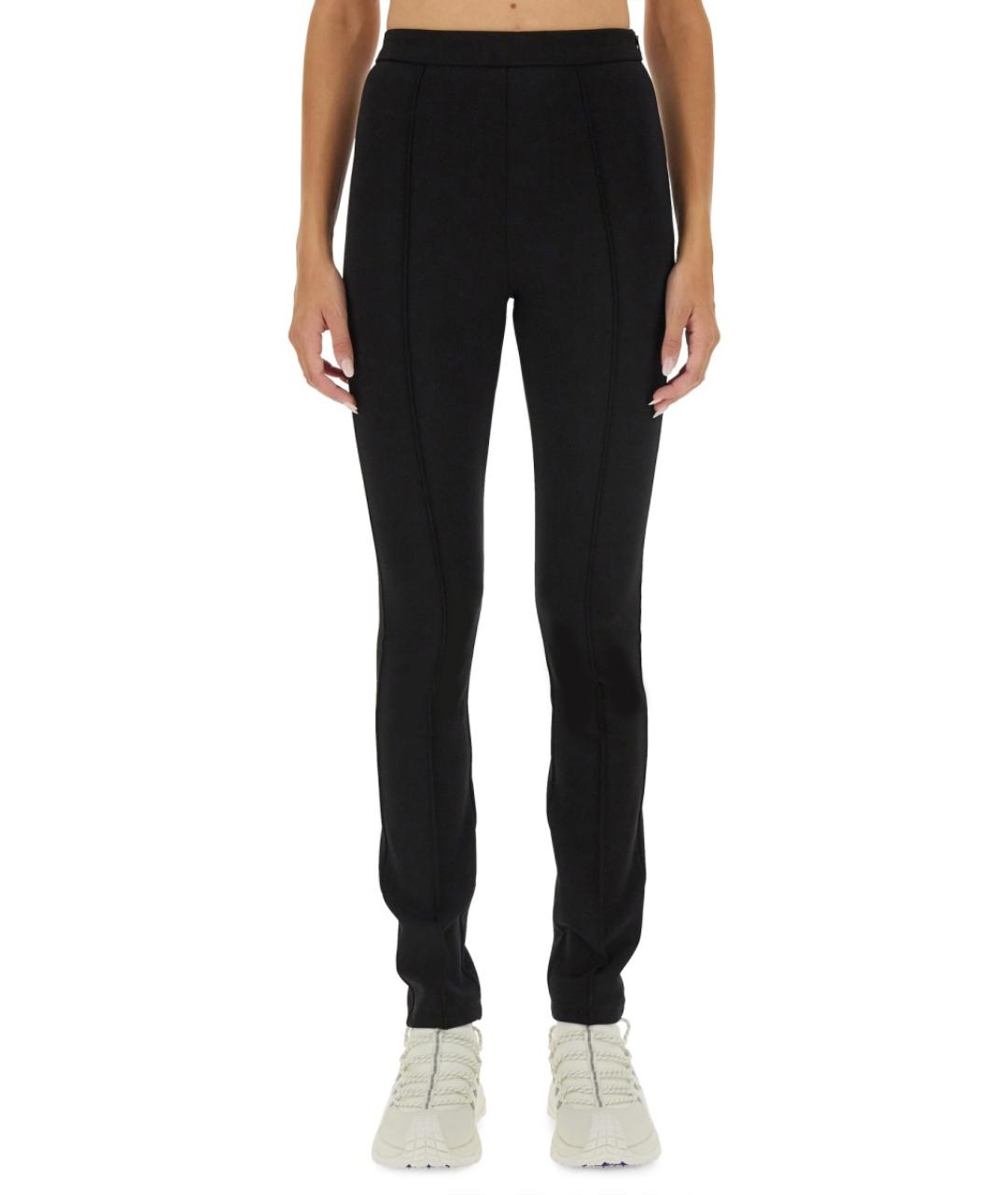 MONCLER Черные полиамидовые прямые брюки, фото 2