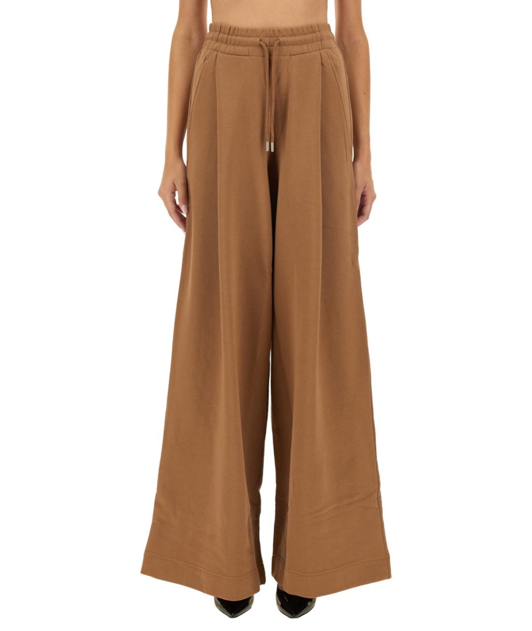 DRIES VAN NOTEN Коричневые хлопковые брюки широкие, фото 5