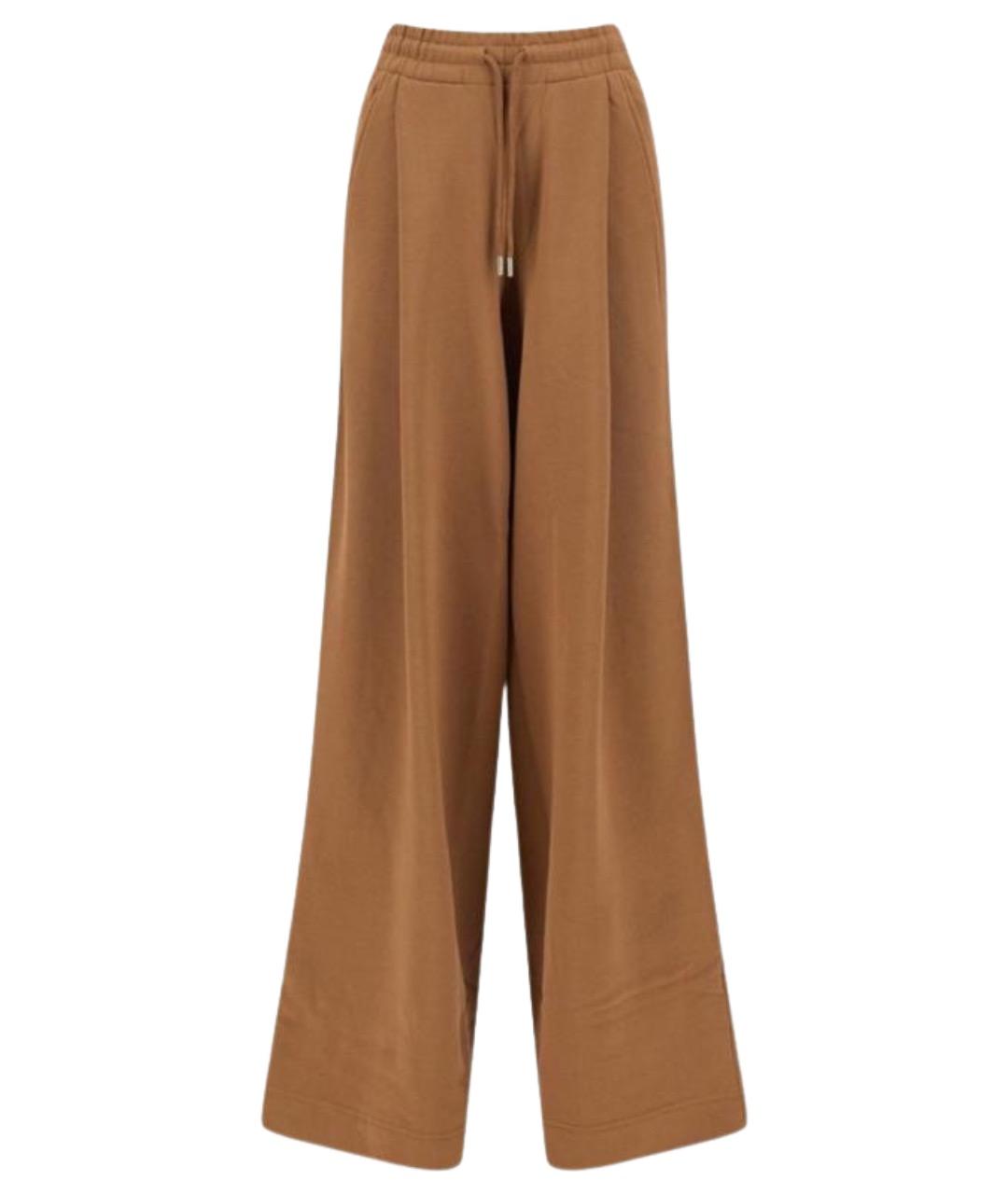 DRIES VAN NOTEN Коричневые хлопковые брюки широкие, фото 1