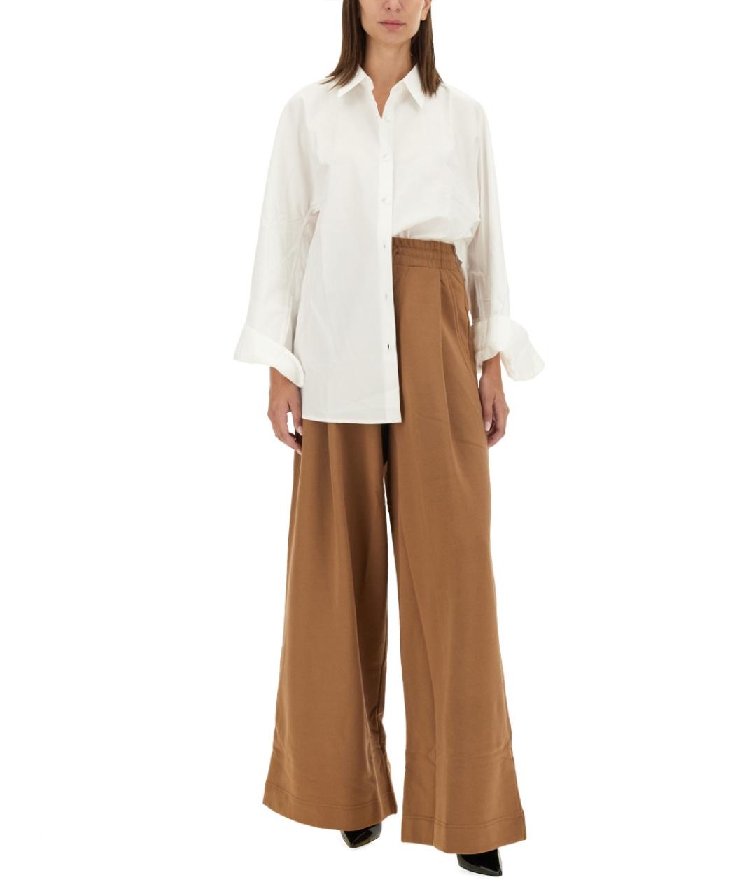 DRIES VAN NOTEN Коричневые хлопковые брюки широкие, фото 2