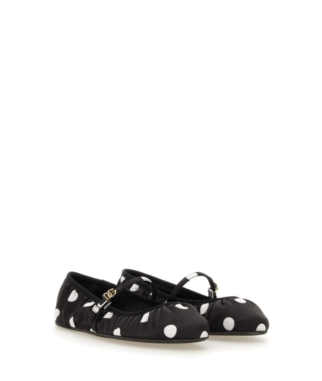 DOLCE&GABBANA Черные текстильные балетки, фото 2