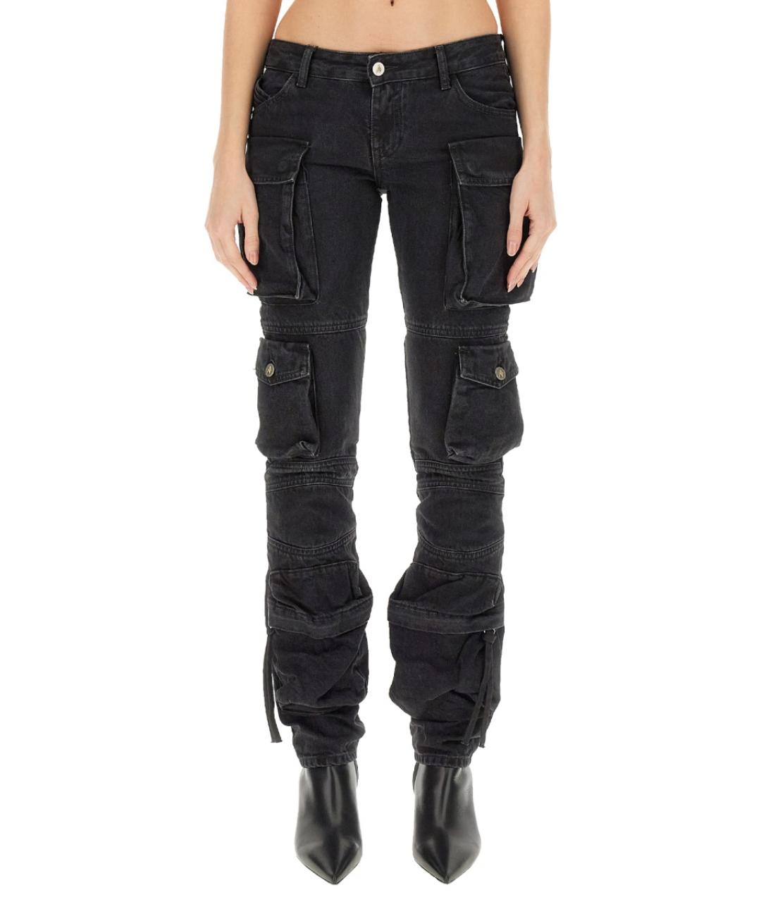 THE ATTICO Черные хлопковые прямые джинсы, фото 5