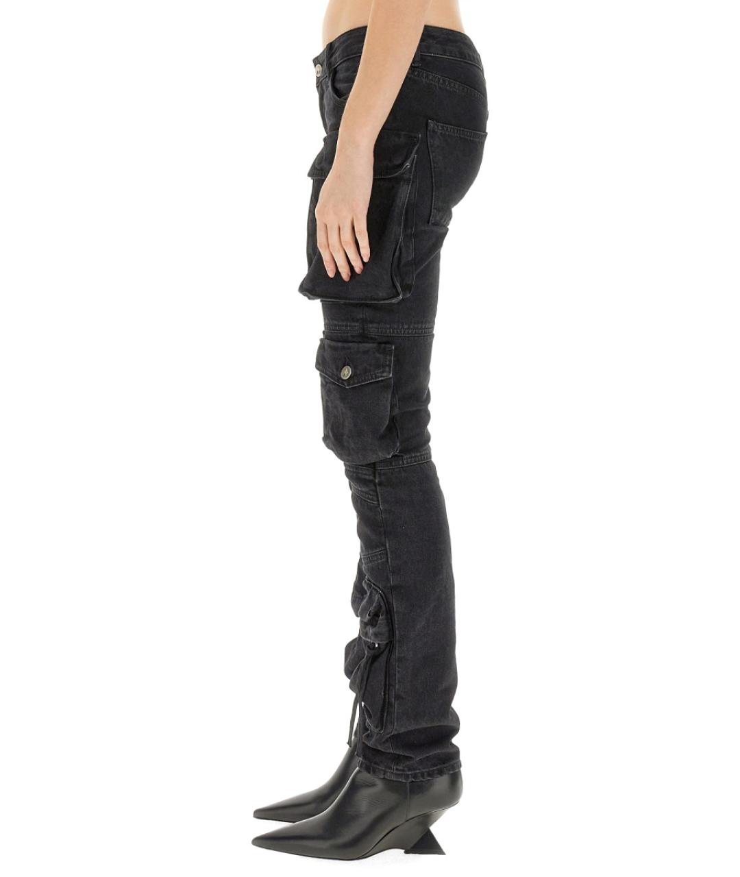 THE ATTICO Черные хлопковые прямые джинсы, фото 3