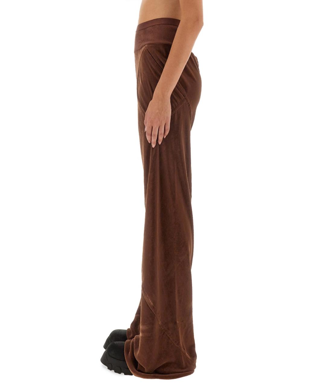 RICK OWENS Коричневые вискозные прямые брюки, фото 5