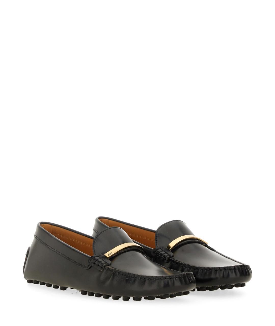 TOD'S Черные кожаные лоферы, фото 2