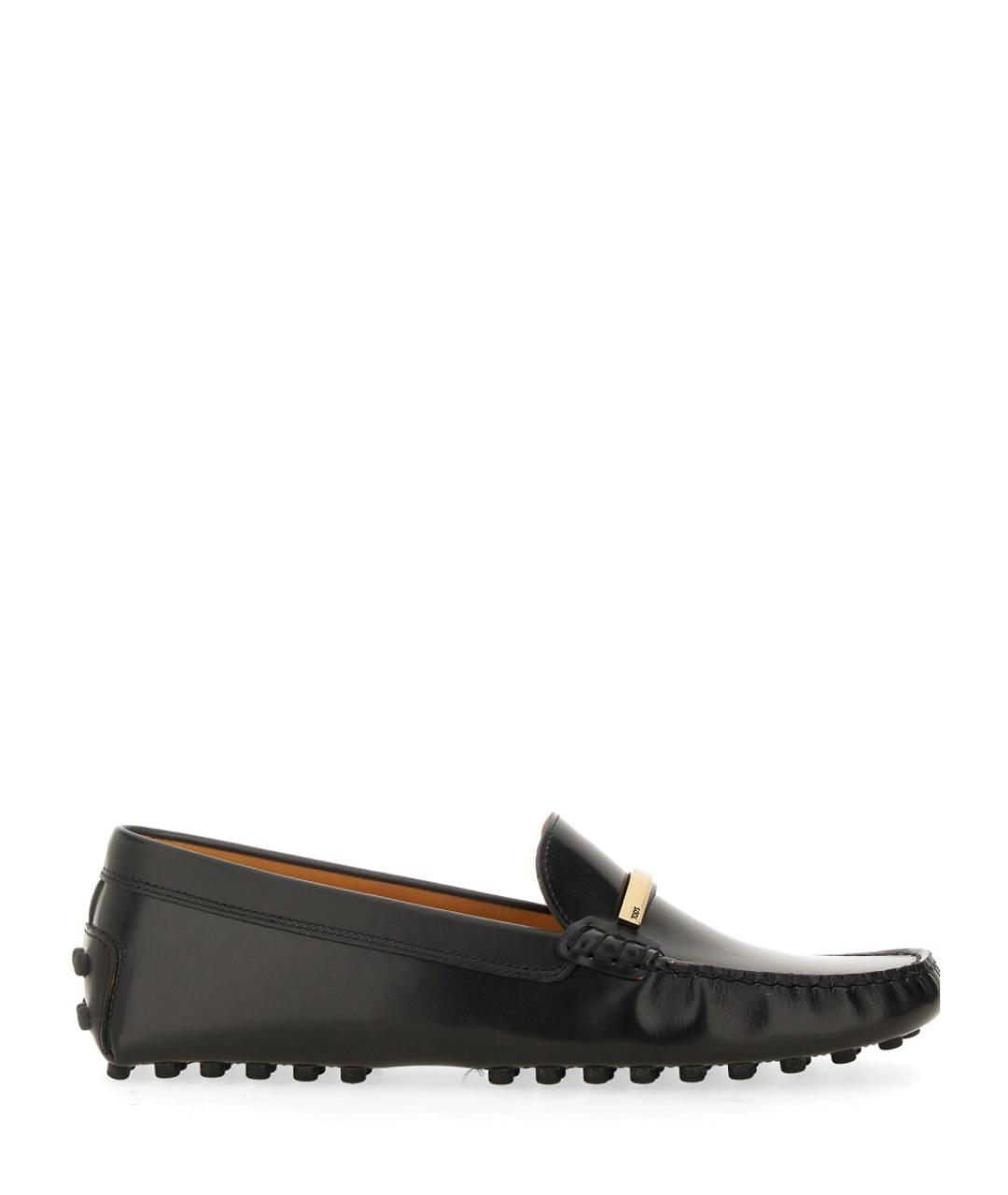 TOD'S Черные кожаные лоферы, фото 1