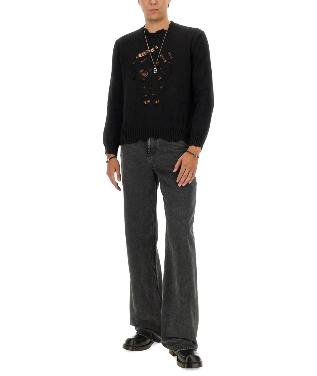 ALEXANDER MCQUEEN Серые хлопковые прямые джинсы, фото 3