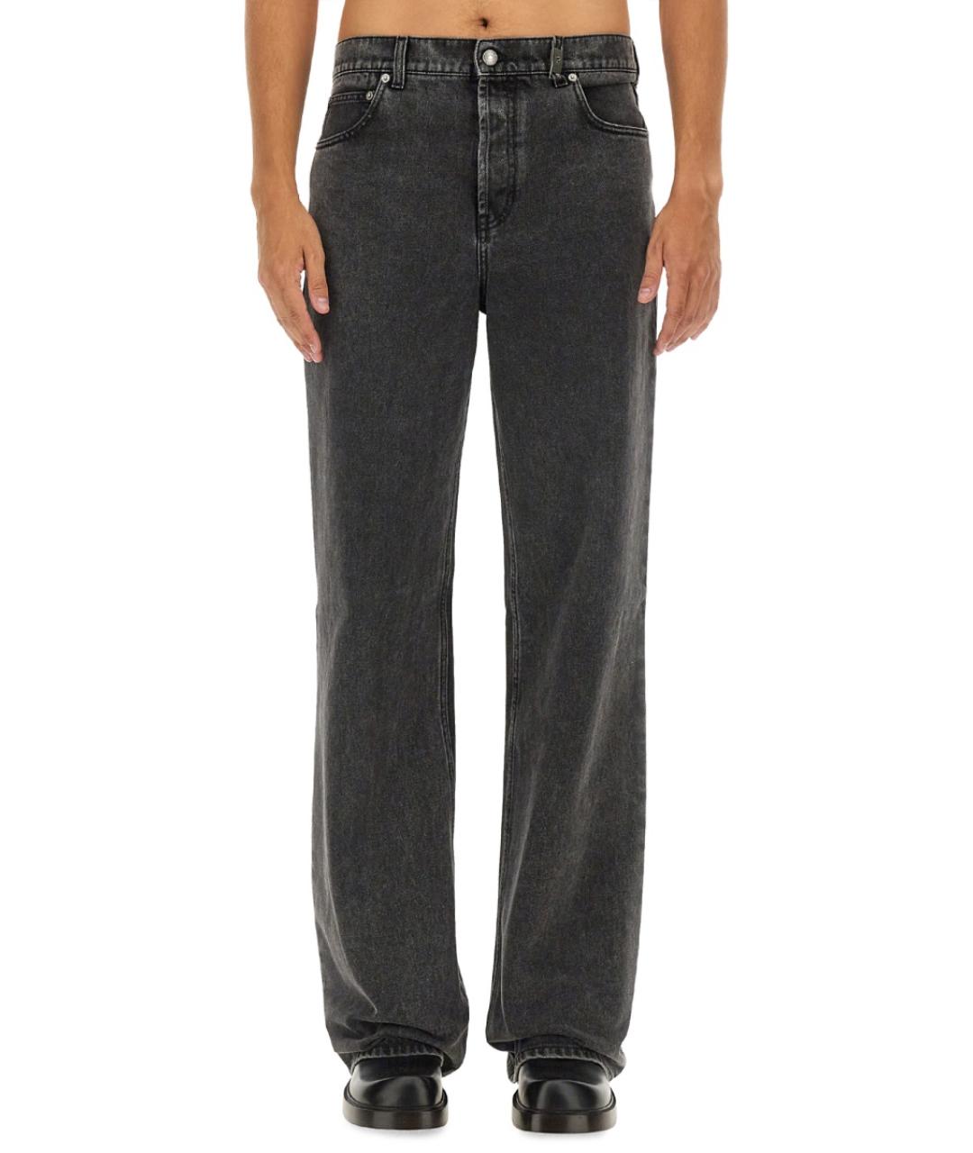 ALEXANDER MCQUEEN Серые хлопковые прямые джинсы, фото 2