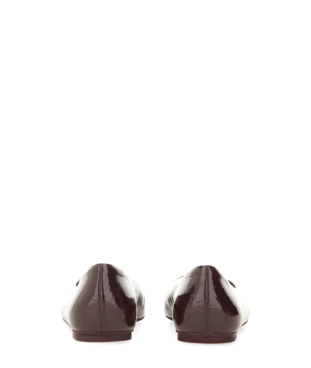 FERRAGAMO Бордовые кожаные балетки, фото 3
