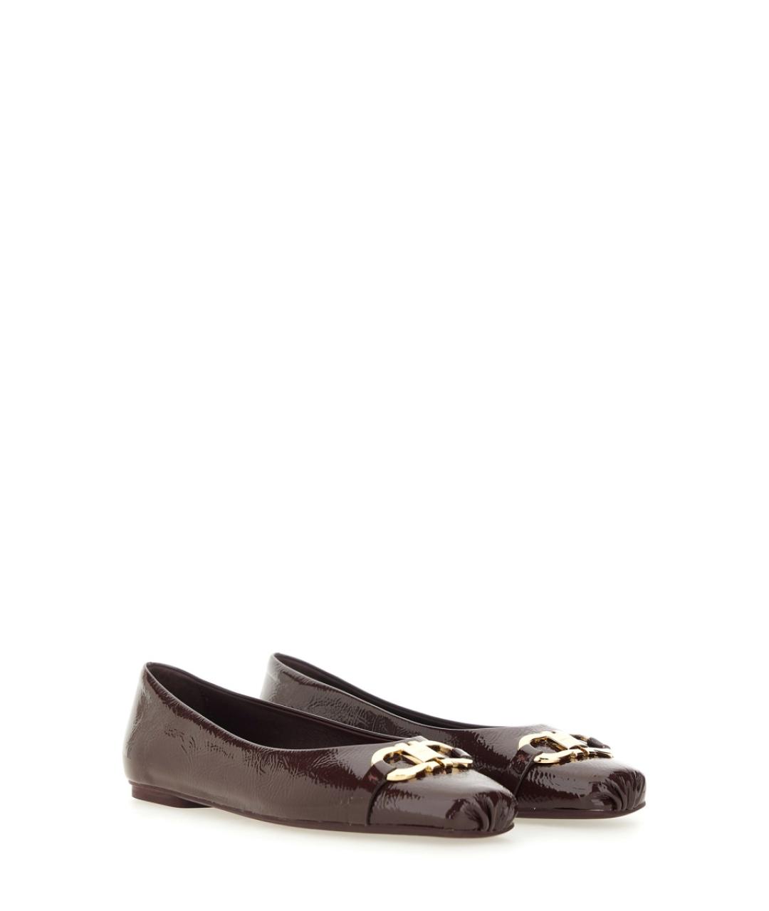 FERRAGAMO Бордовые кожаные балетки, фото 2