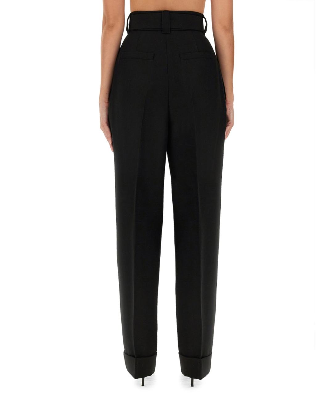 MAX MARA Черные шерстяные прямые брюки, фото 3