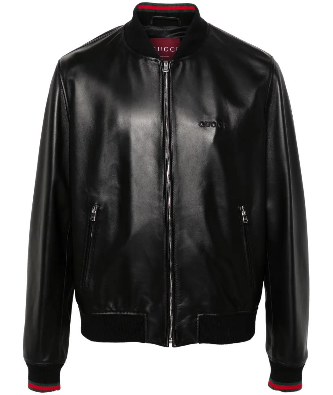 GUCCI Черная кожаная куртка, фото 1