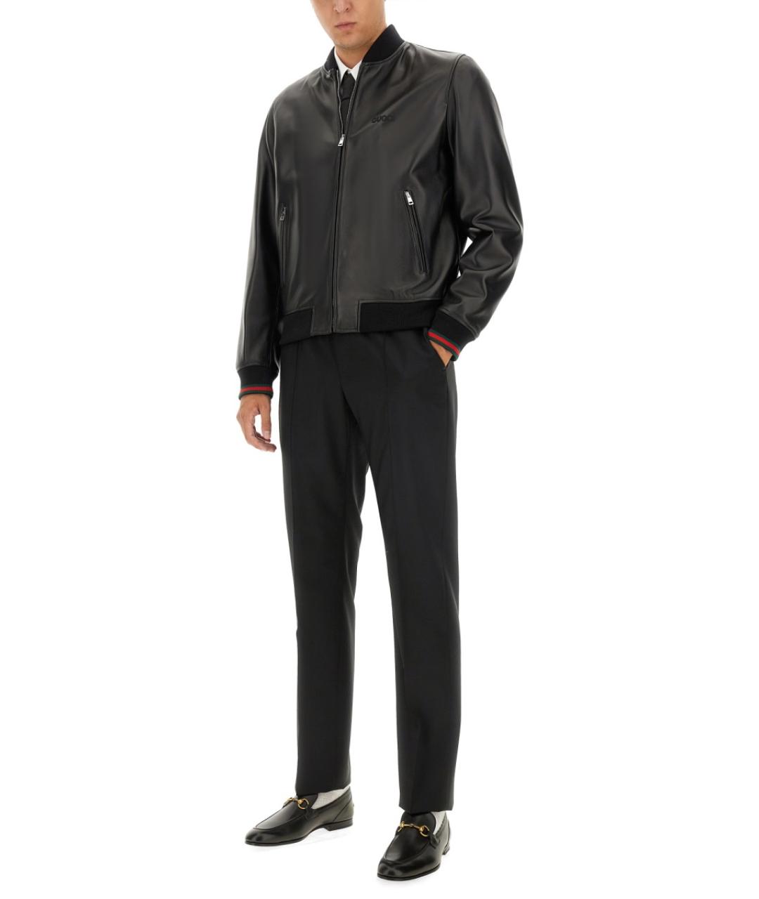 GUCCI Черная кожаная куртка, фото 3