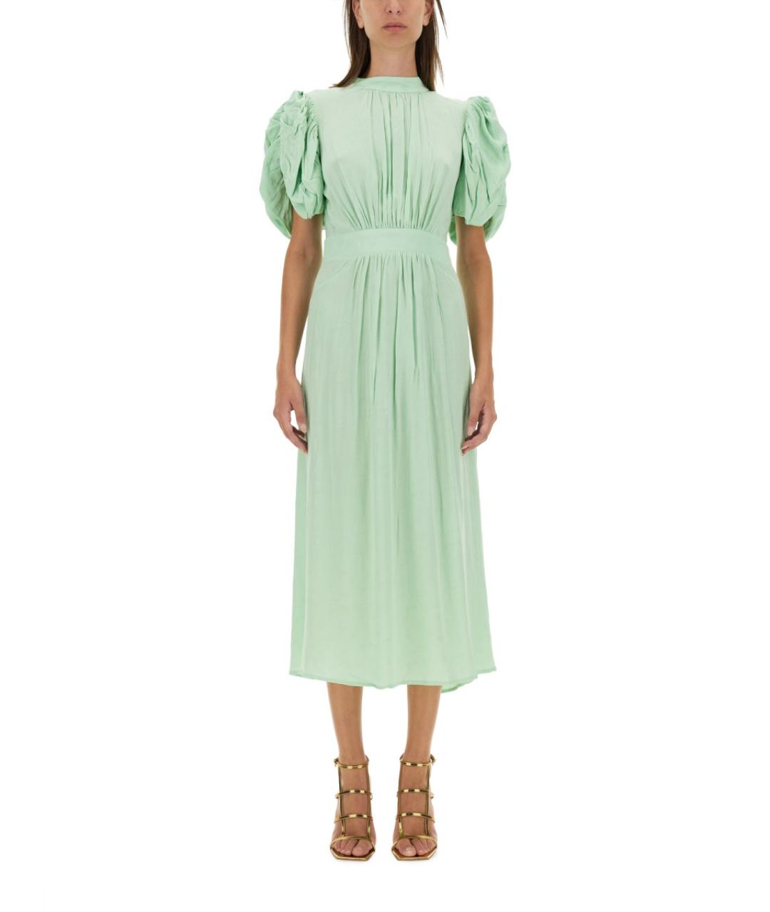ROTATE Зеленые вискозное повседневное платье, фото 2