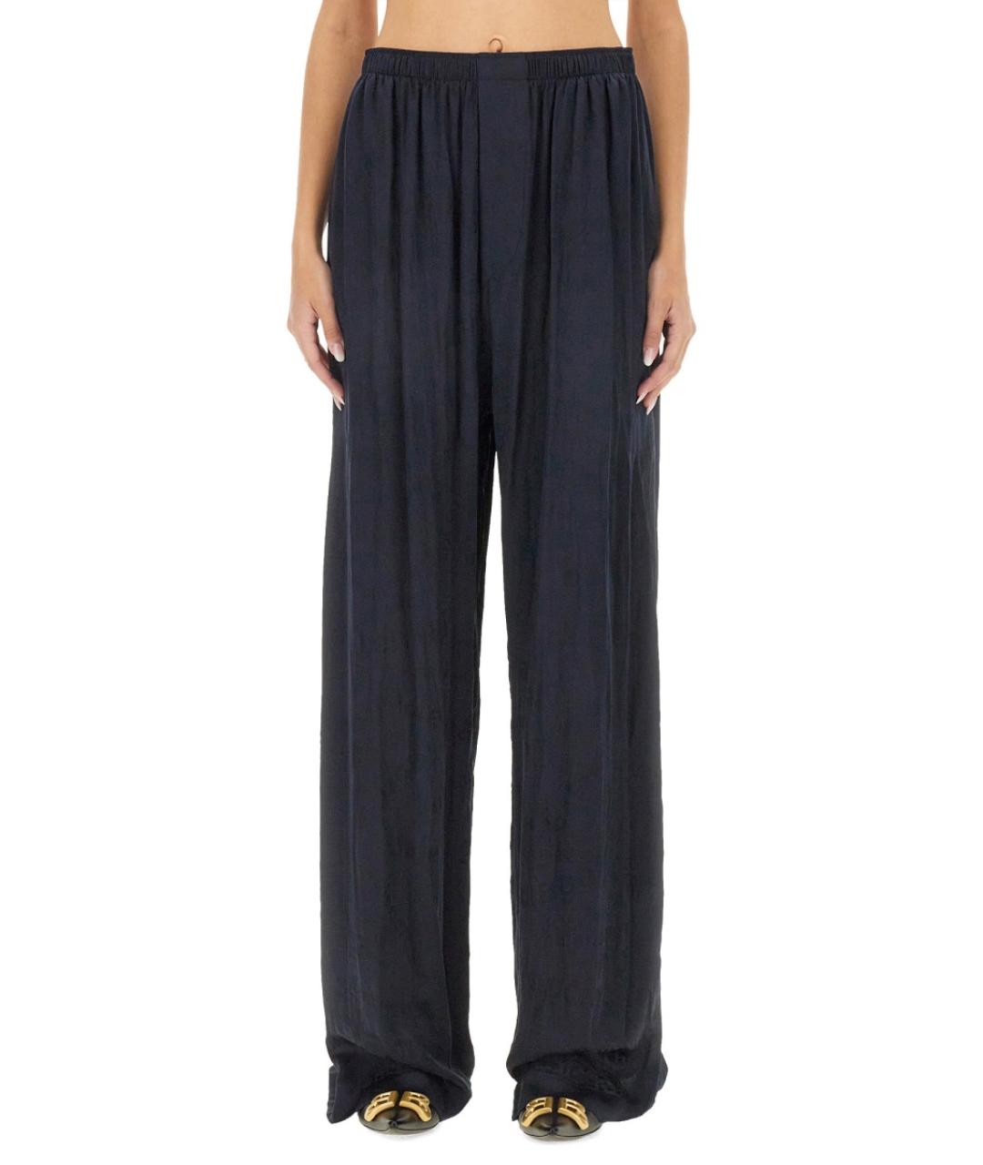 BALENCIAGA Синие шелковые прямые брюки, фото 5