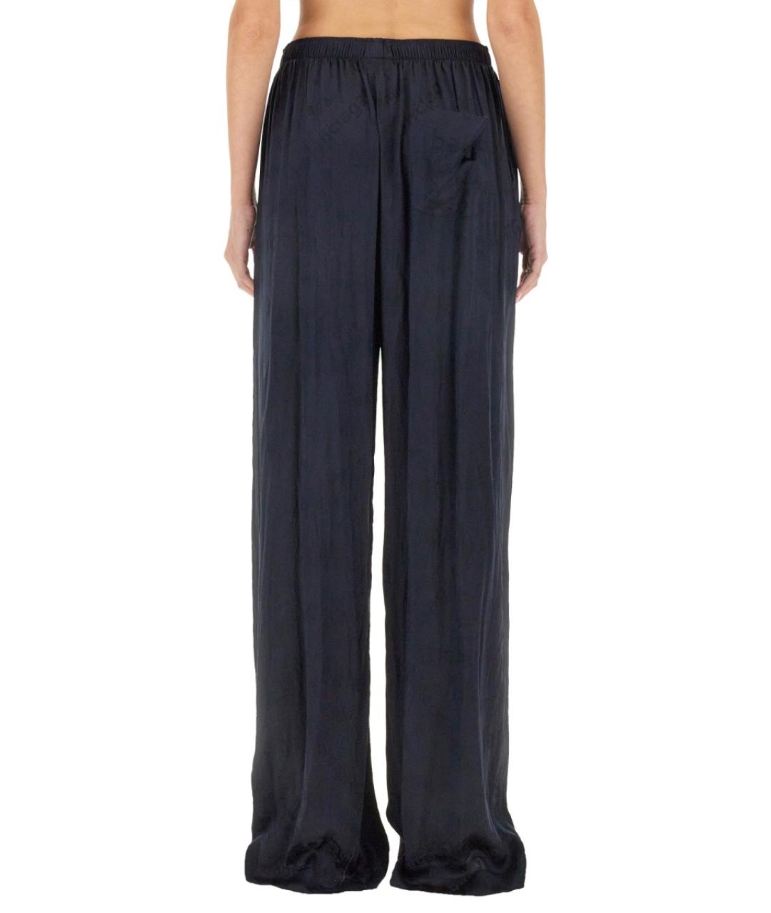 BALENCIAGA Синие шелковые прямые брюки, фото 3