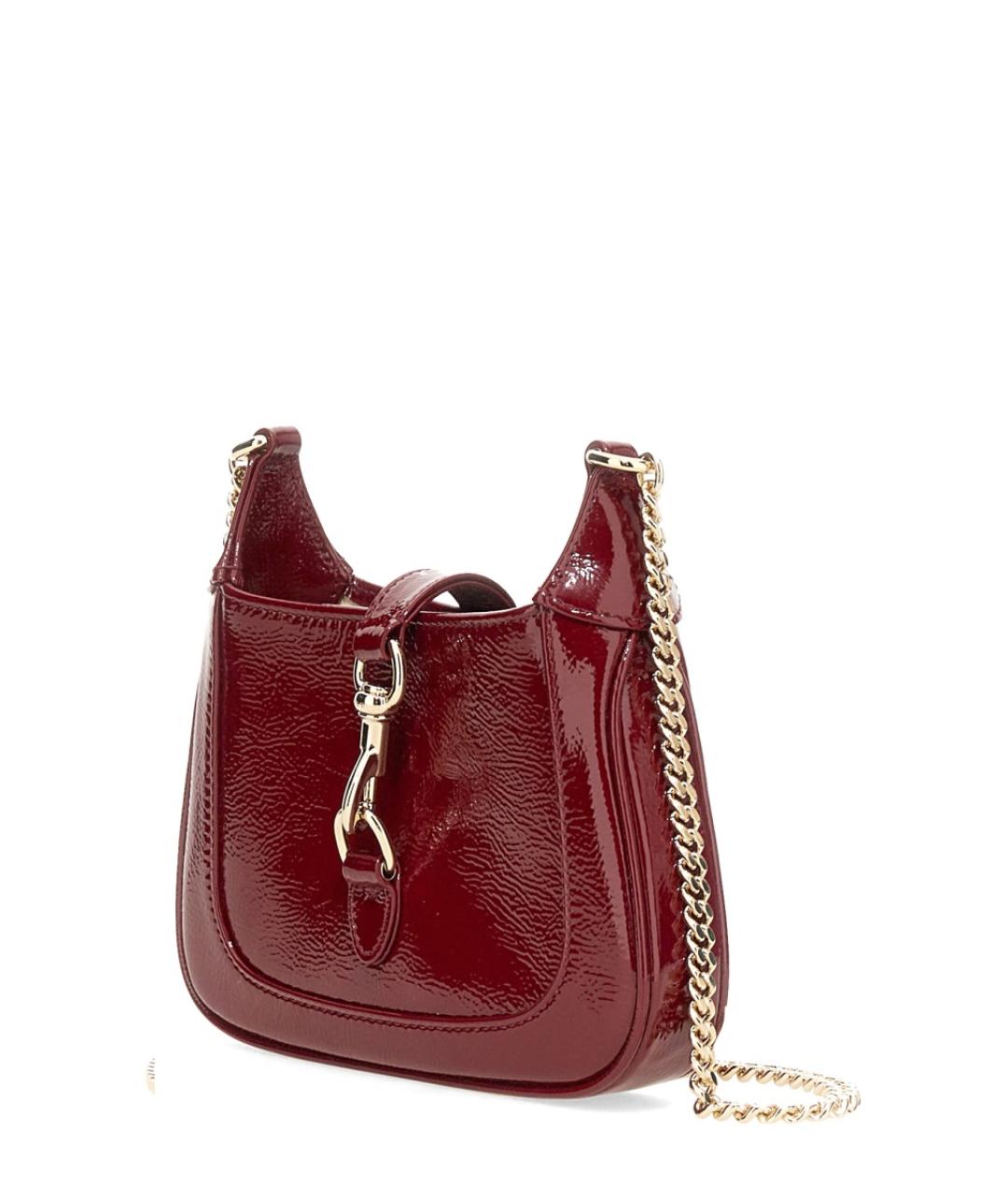GUCCI Бордовая кожаная сумка через плечо, фото 2