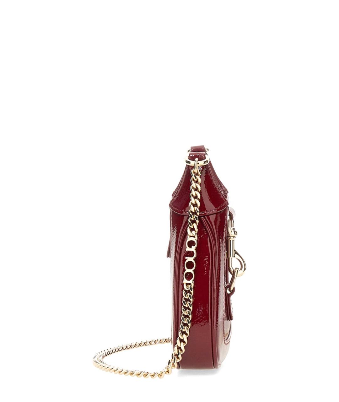 GUCCI Бордовая кожаная сумка через плечо, фото 5