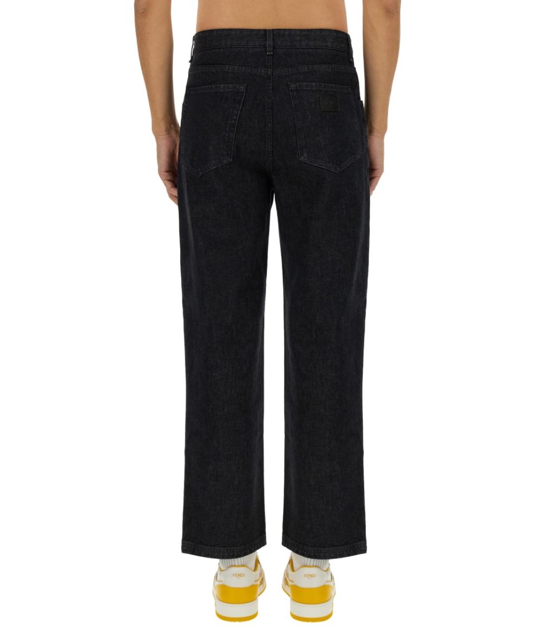 FENDI Черные хлопковые прямые джинсы, фото 3
