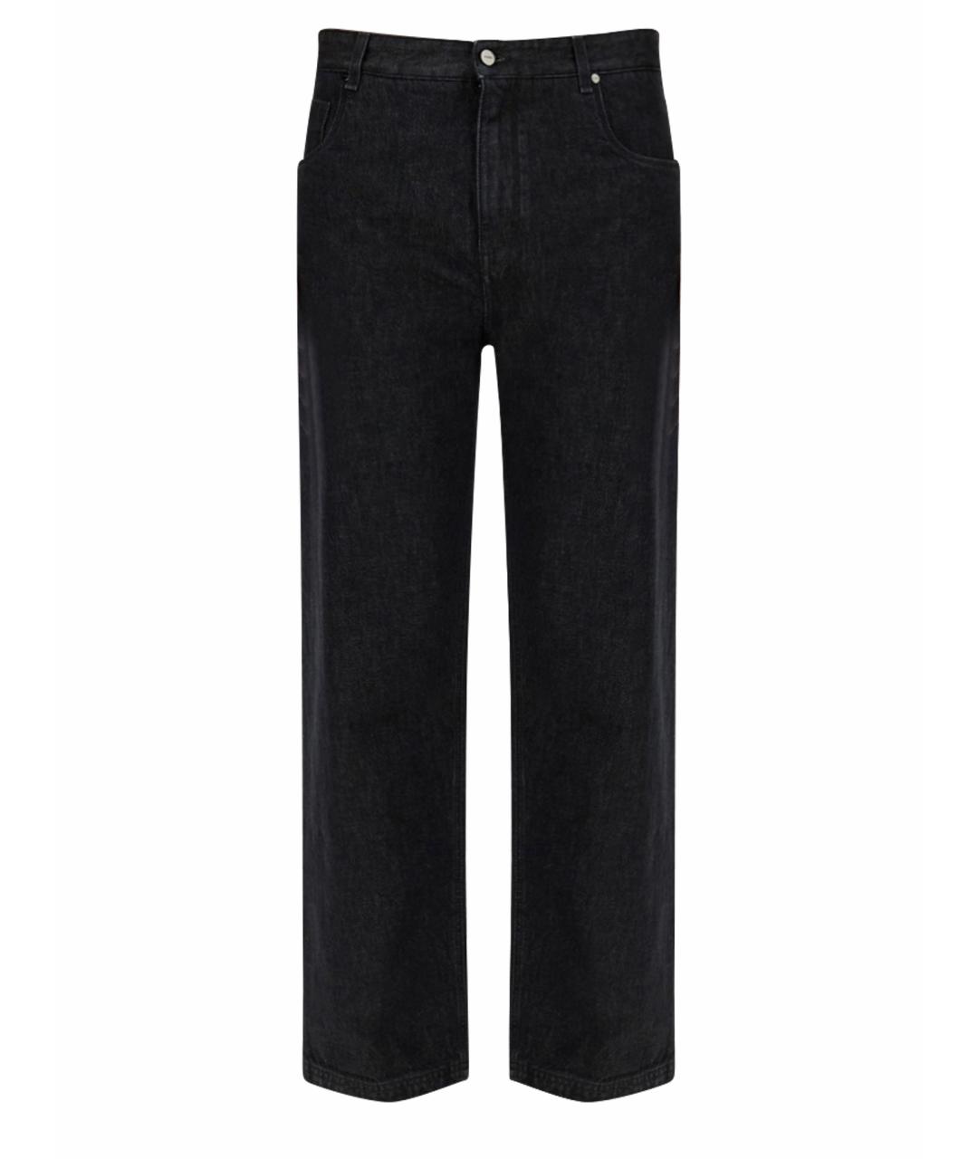 FENDI Черные хлопковые прямые джинсы, фото 1