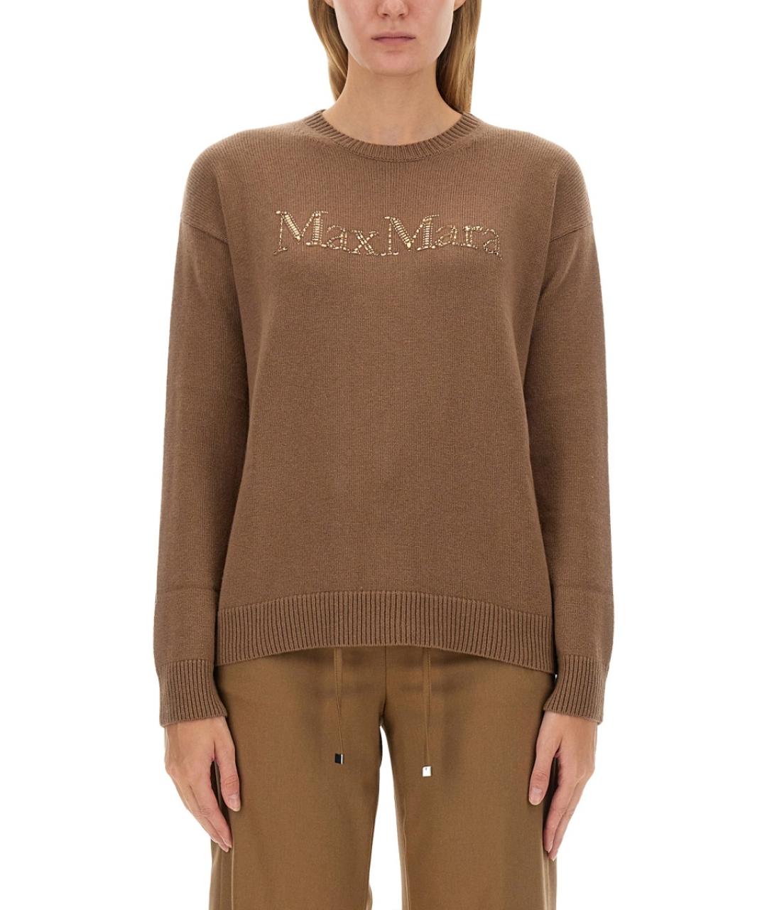 'S MAX MARA Коричневый шерстяной джемпер / свитер, фото 2