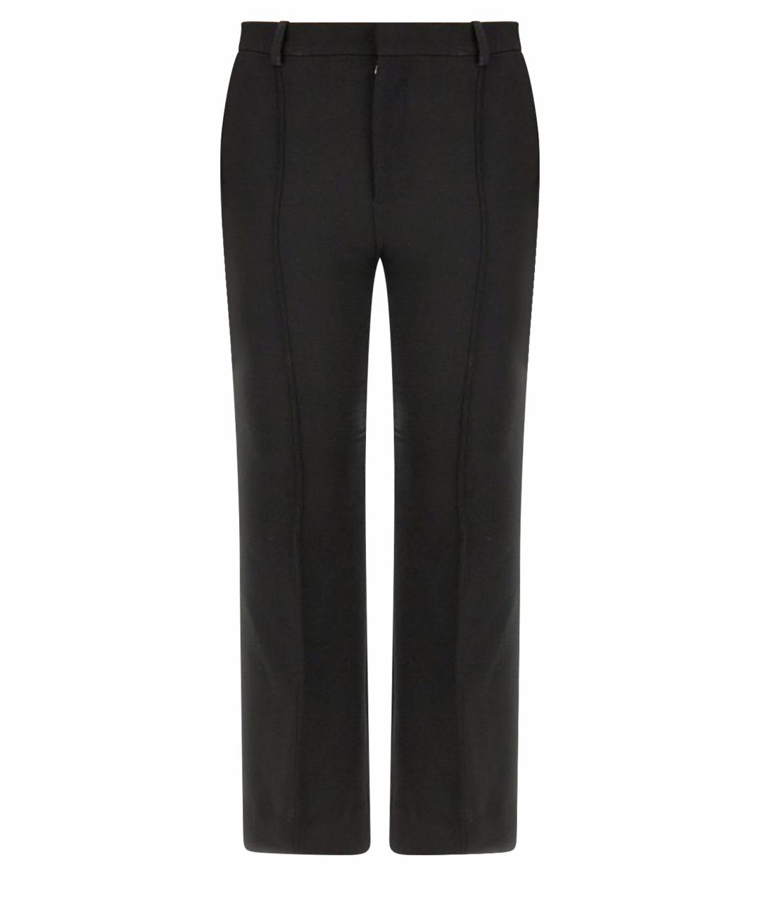BOTTEGA VENETA Черные шерстяные прямые брюки, фото 1