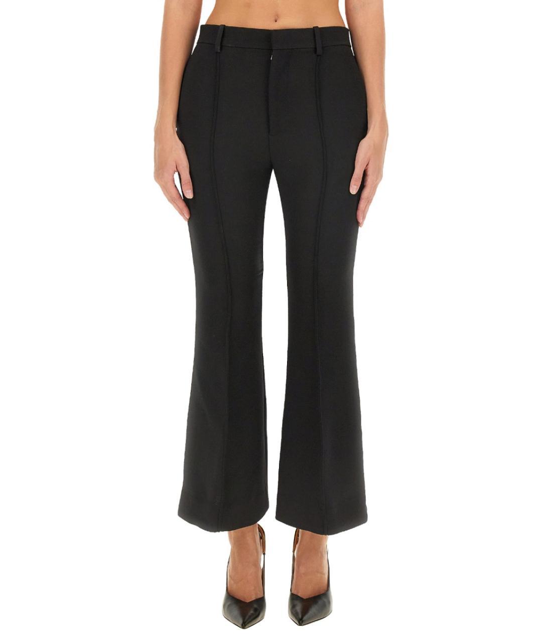 BOTTEGA VENETA Черные шерстяные прямые брюки, фото 1