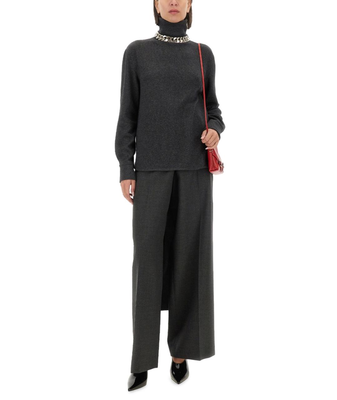GIVENCHY Серые шерстяные прямые брюки, фото 3
