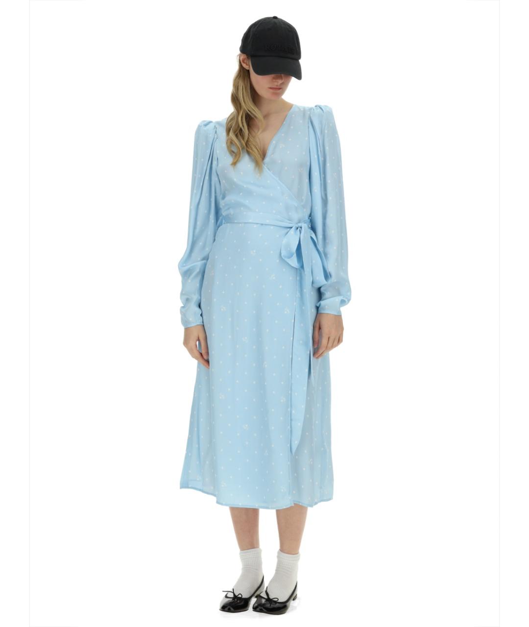 ROTATE Синее вискозное повседневное платье, фото 3