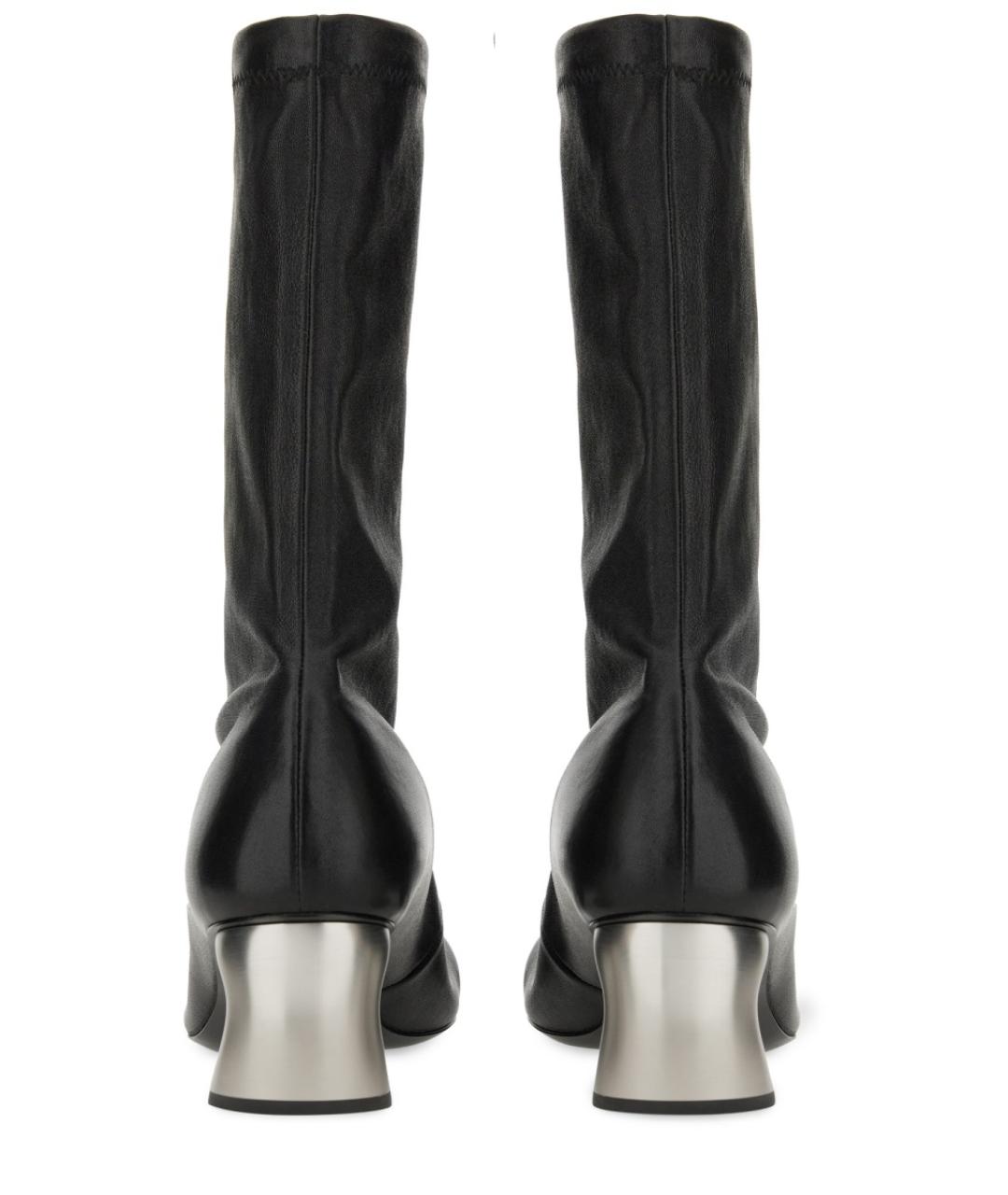 JIL SANDER Черные кожаные полусапоги, фото 3
