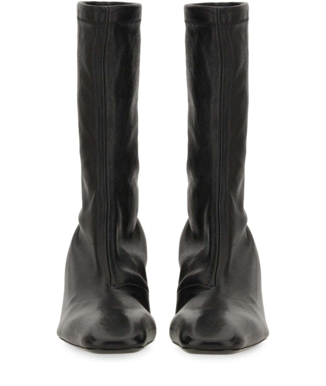 JIL SANDER Черные кожаные полусапоги, фото 4