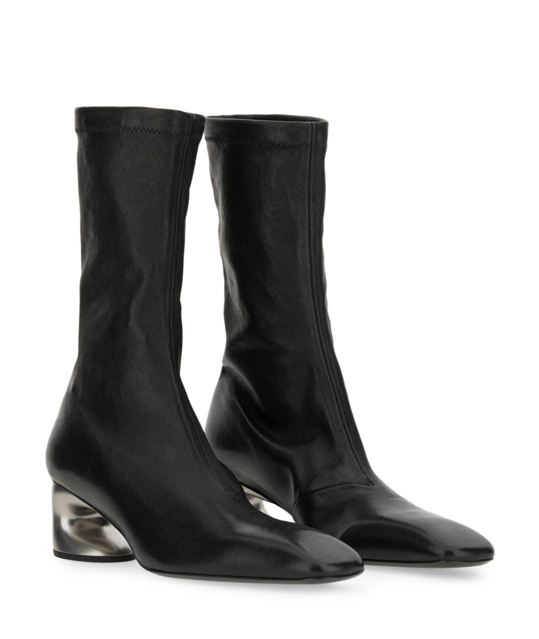 JIL SANDER Черные кожаные полусапоги, фото 2