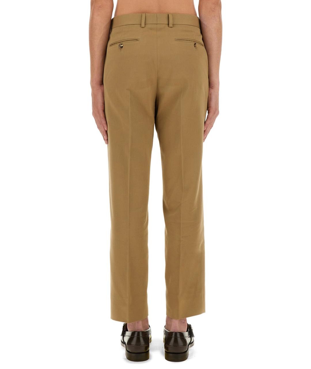 GUCCI Бежевые хлопковые повседневные брюки, фото 4