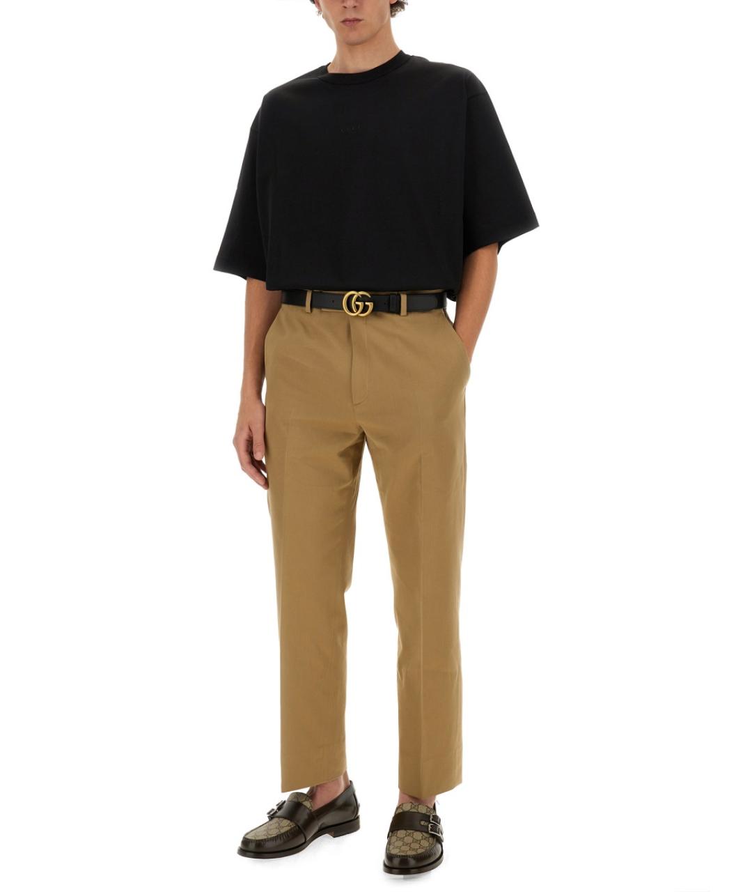 GUCCI Бежевые хлопковые повседневные брюки, фото 3