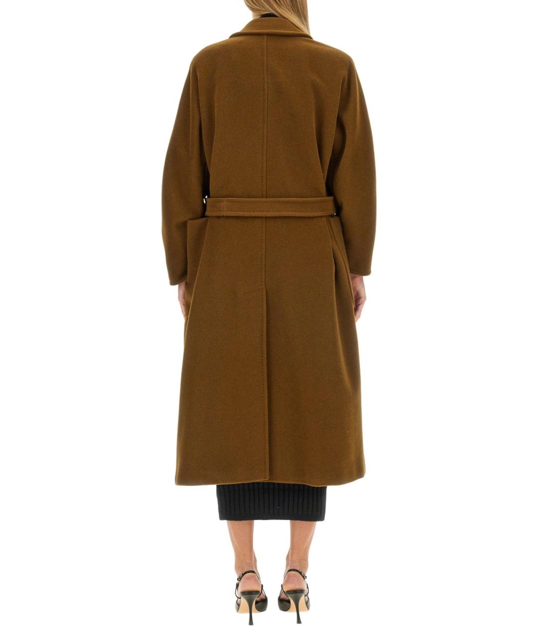 MAX MARA Коричневый шерстяной тренч/плащ, фото 4