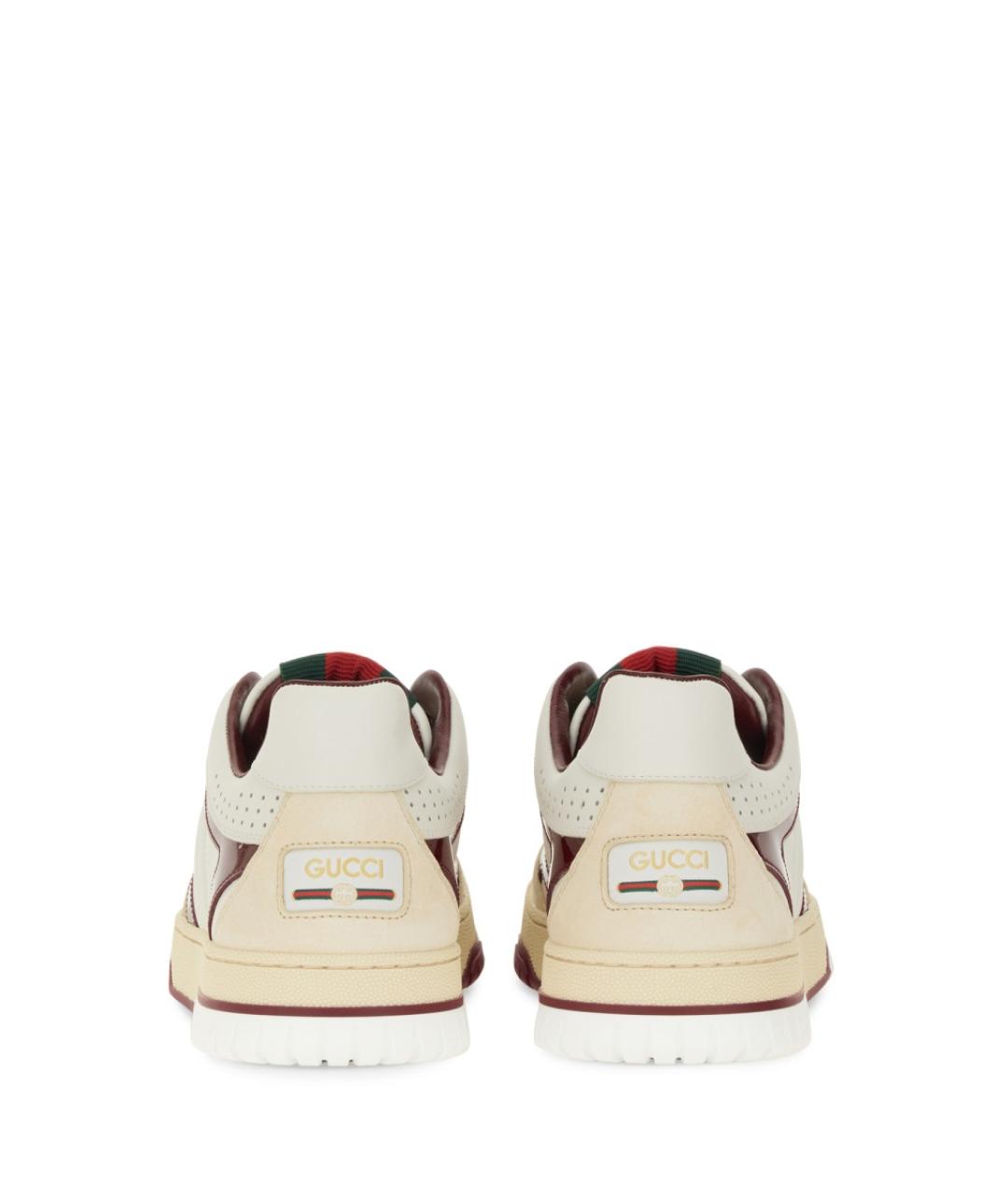 GUCCI Белые кожаные кроссовки, фото 5