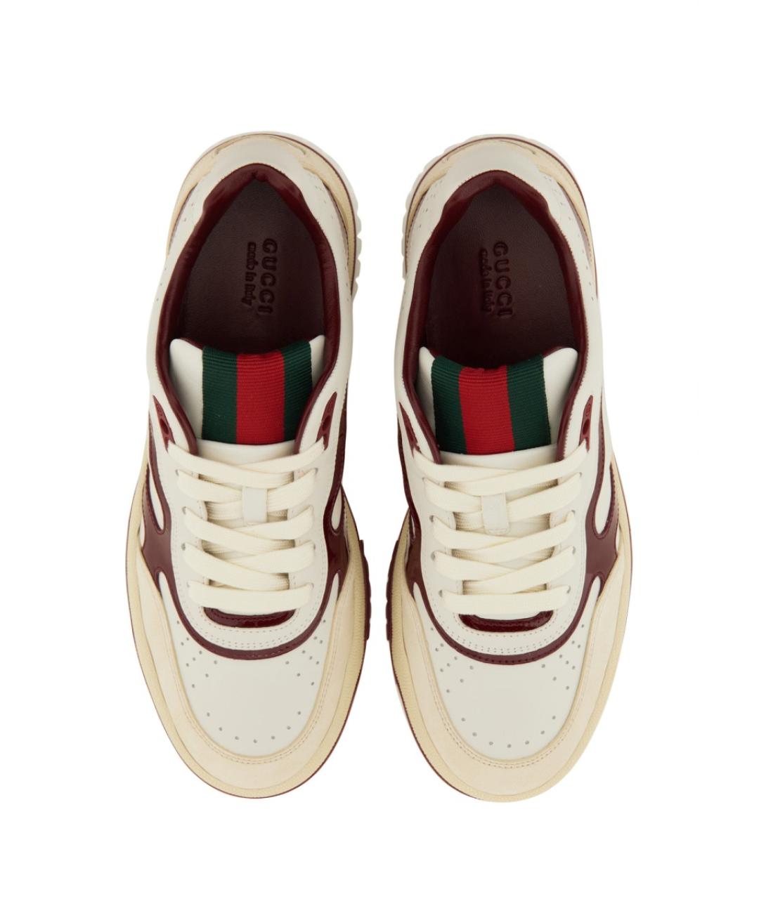 GUCCI Белые кожаные кроссовки, фото 2