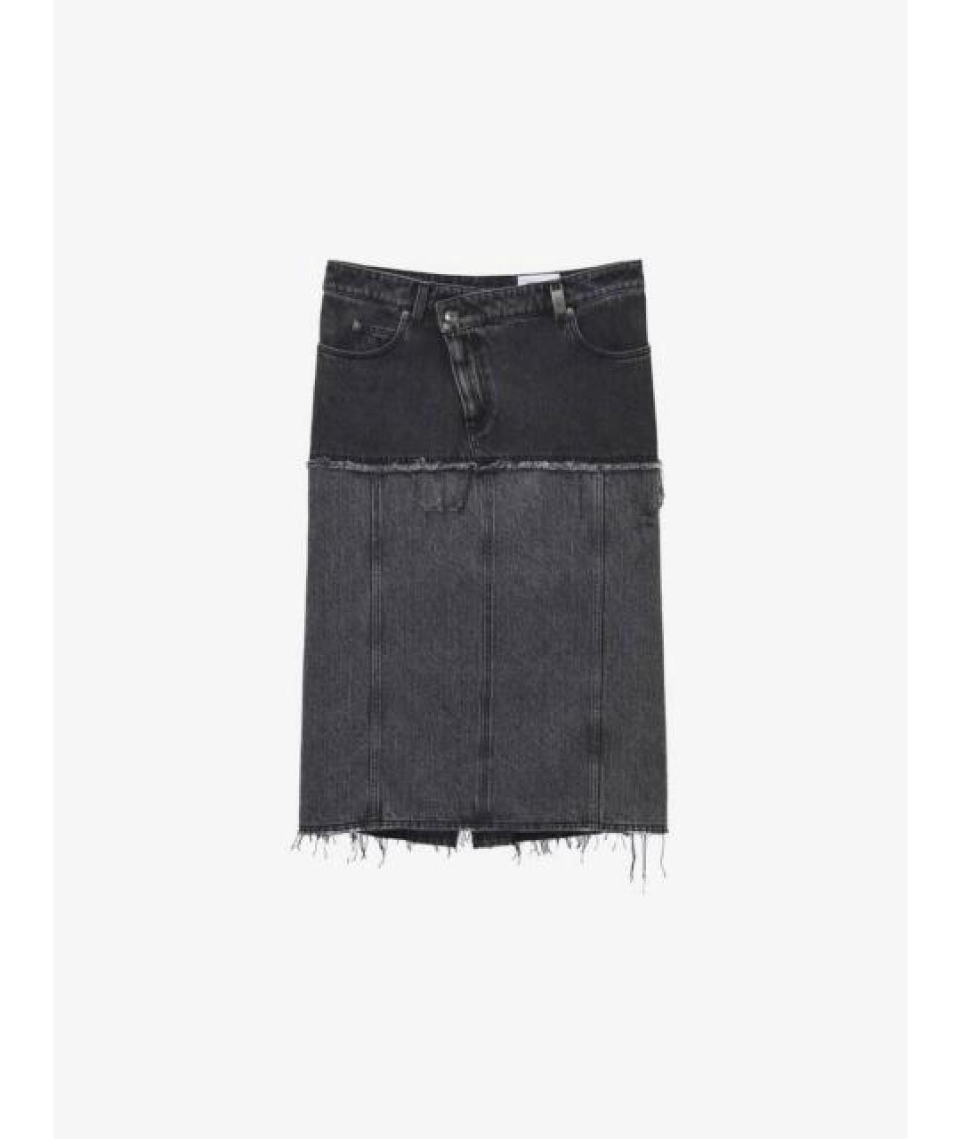 ALEXANDER MCQUEEN Черная полиэстеровая юбка миди, фото 1